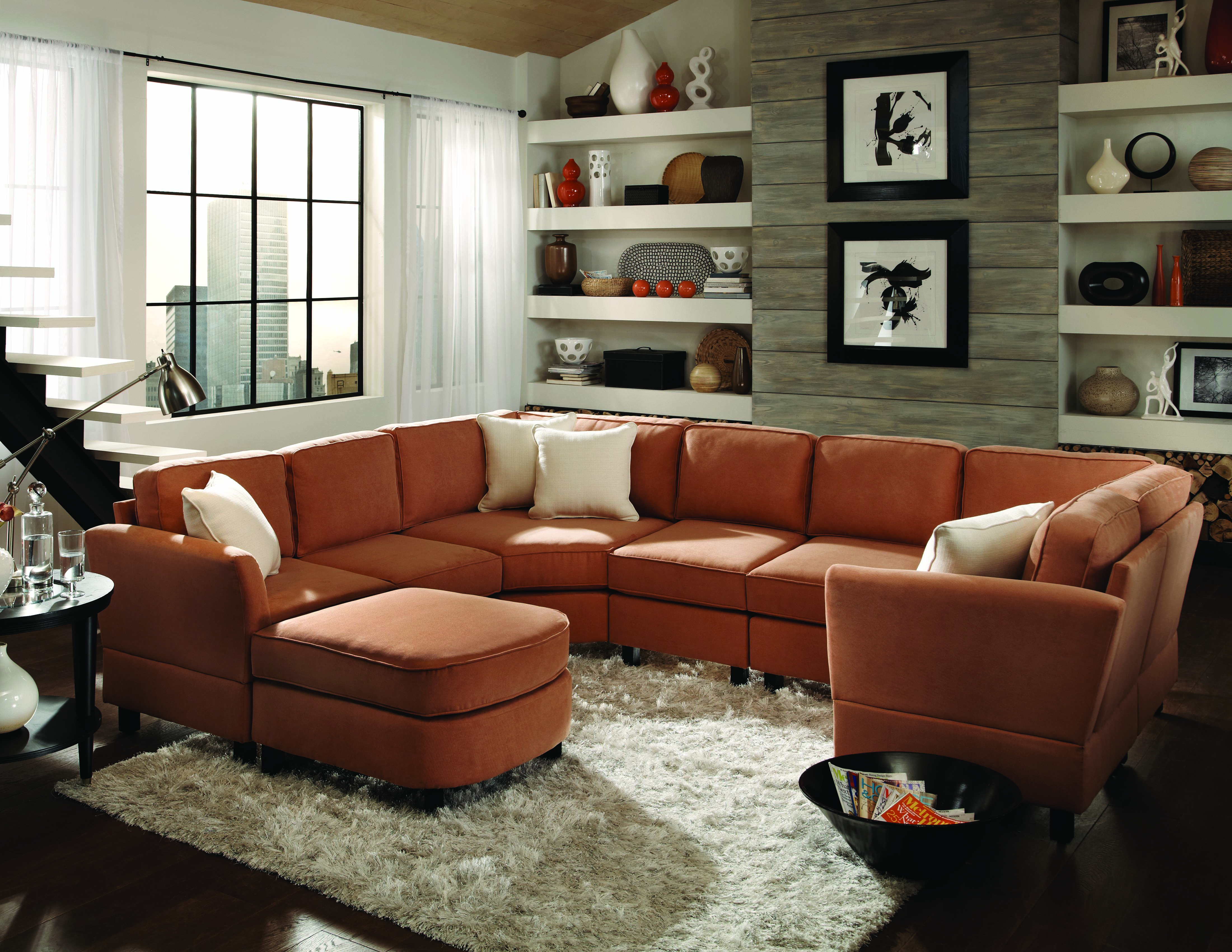 Угловой двуспальный диван для маленькой гостиной - красивые картинки и HD фото